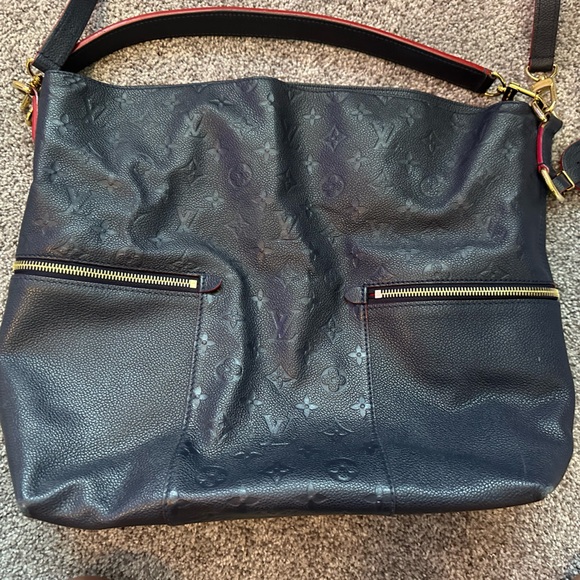LOUIS VUITTON Melie Empreinte Leather Hobo Shoulder Bag Marine Rouge-Blue - Picture 2 of 6